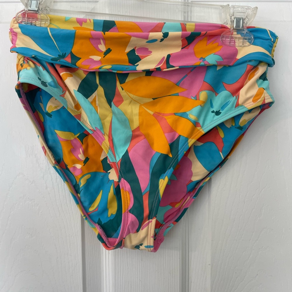 Anne Cole two piece floral high waisted swimsuit size Large worn twice - Picture 5 of 11